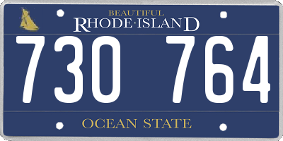 RI license plate 730764