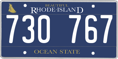 RI license plate 730767