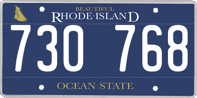 RI license plate 730768