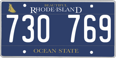 RI license plate 730769