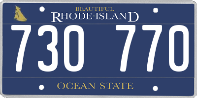RI license plate 730770