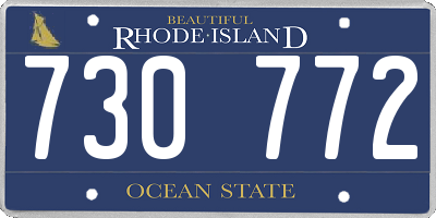 RI license plate 730772