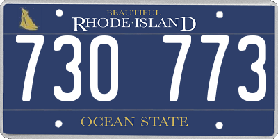 RI license plate 730773