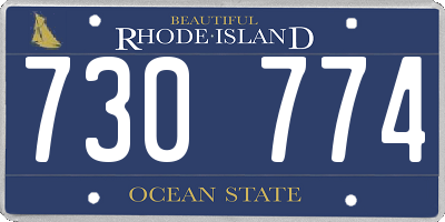 RI license plate 730774