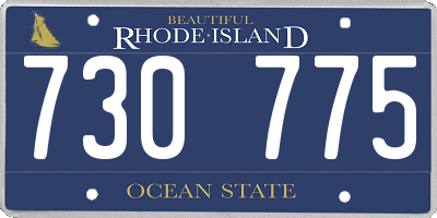 RI license plate 730775
