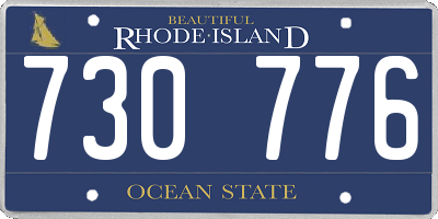 RI license plate 730776