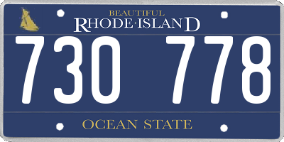 RI license plate 730778