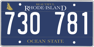 RI license plate 730781