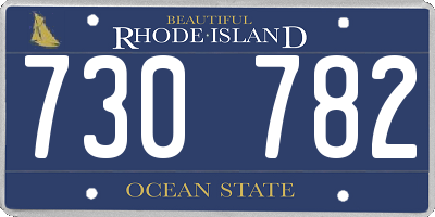 RI license plate 730782
