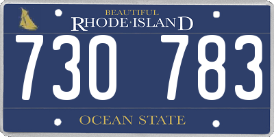 RI license plate 730783
