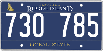 RI license plate 730785