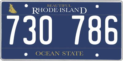 RI license plate 730786