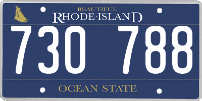 RI license plate 730788
