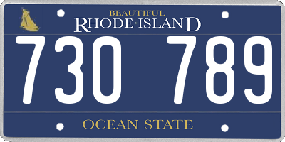 RI license plate 730789