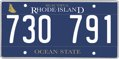 RI license plate 730791