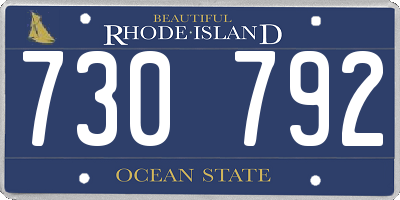 RI license plate 730792