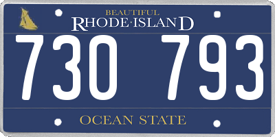 RI license plate 730793