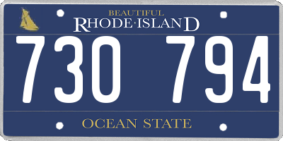 RI license plate 730794