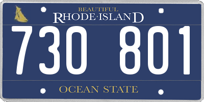 RI license plate 730801