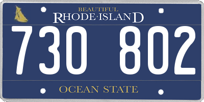 RI license plate 730802