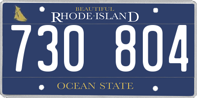 RI license plate 730804