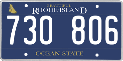 RI license plate 730806