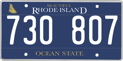 RI license plate 730807