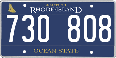 RI license plate 730808