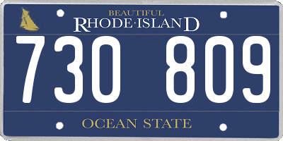 RI license plate 730809