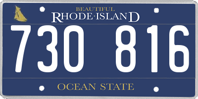 RI license plate 730816