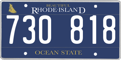 RI license plate 730818