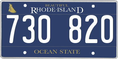 RI license plate 730820