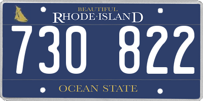 RI license plate 730822