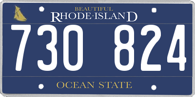 RI license plate 730824