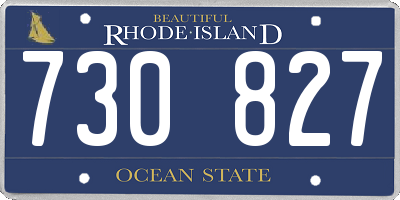 RI license plate 730827