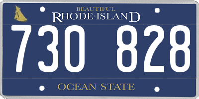 RI license plate 730828