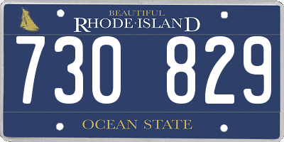 RI license plate 730829