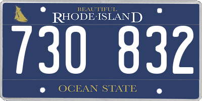 RI license plate 730832