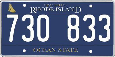 RI license plate 730833