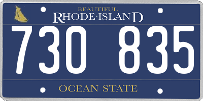 RI license plate 730835