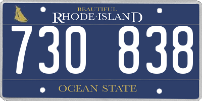 RI license plate 730838