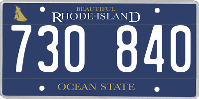 RI license plate 730840