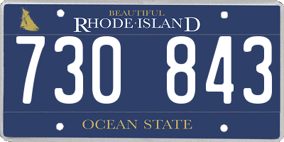 RI license plate 730843