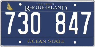 RI license plate 730847