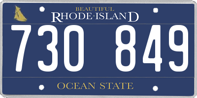 RI license plate 730849