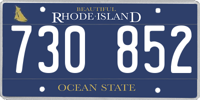 RI license plate 730852