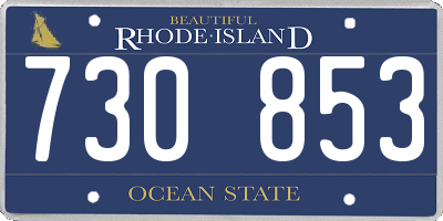 RI license plate 730853