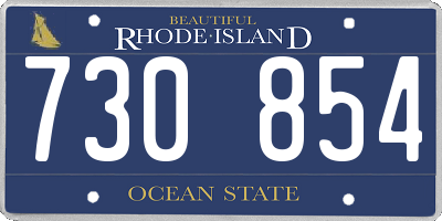 RI license plate 730854