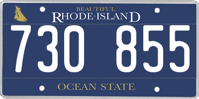 RI license plate 730855