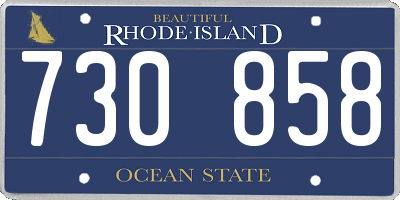 RI license plate 730858
